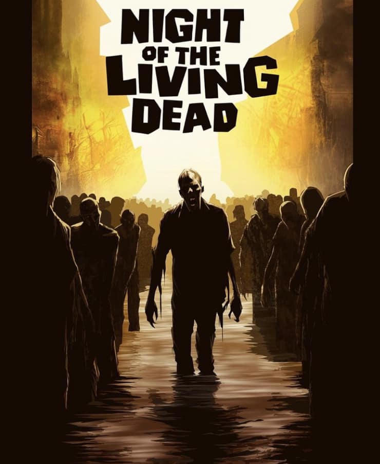 Night Of The Living Dead Zombie Scene Print Poster