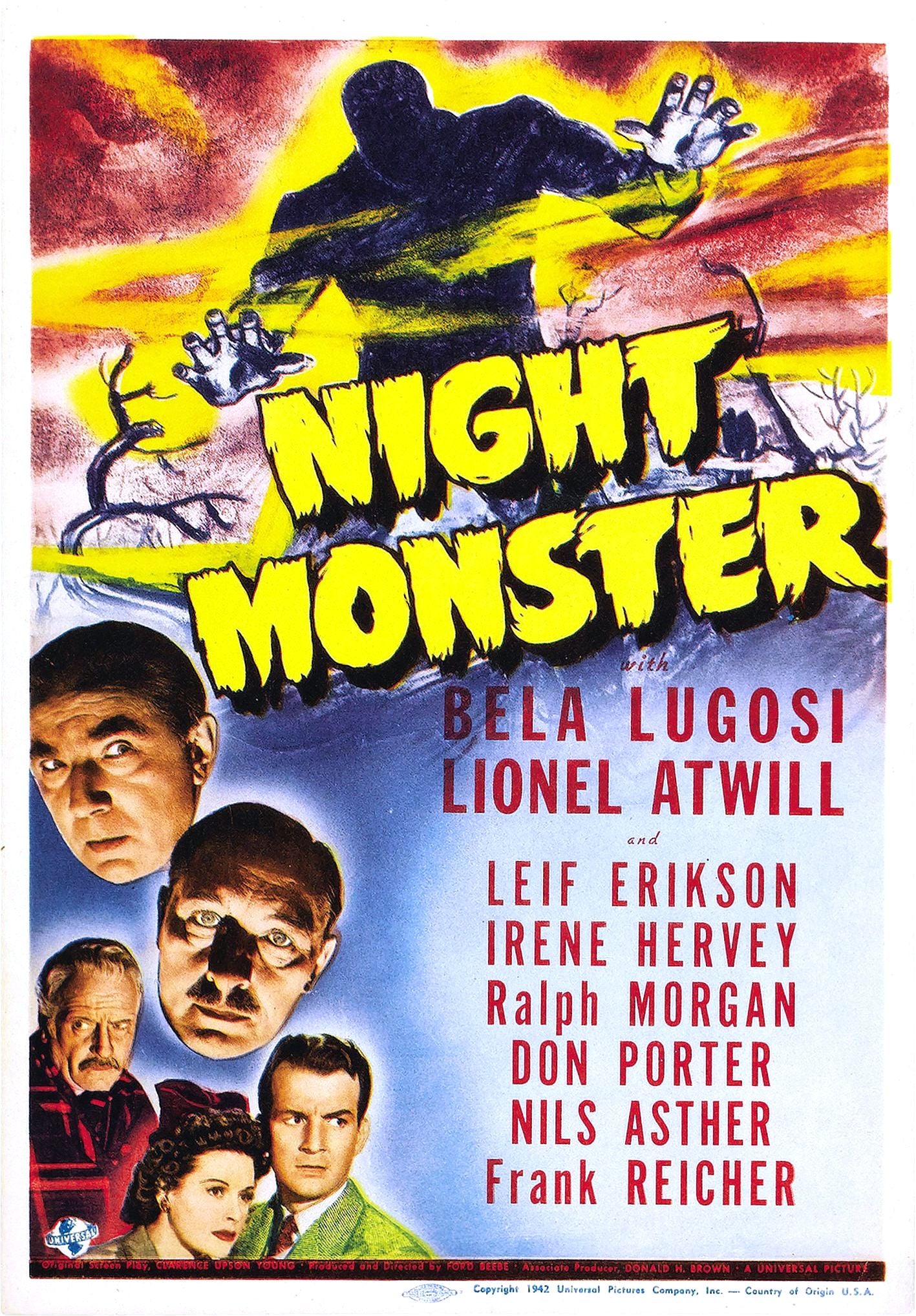 Night Monster 1942 01 Movie Keychain