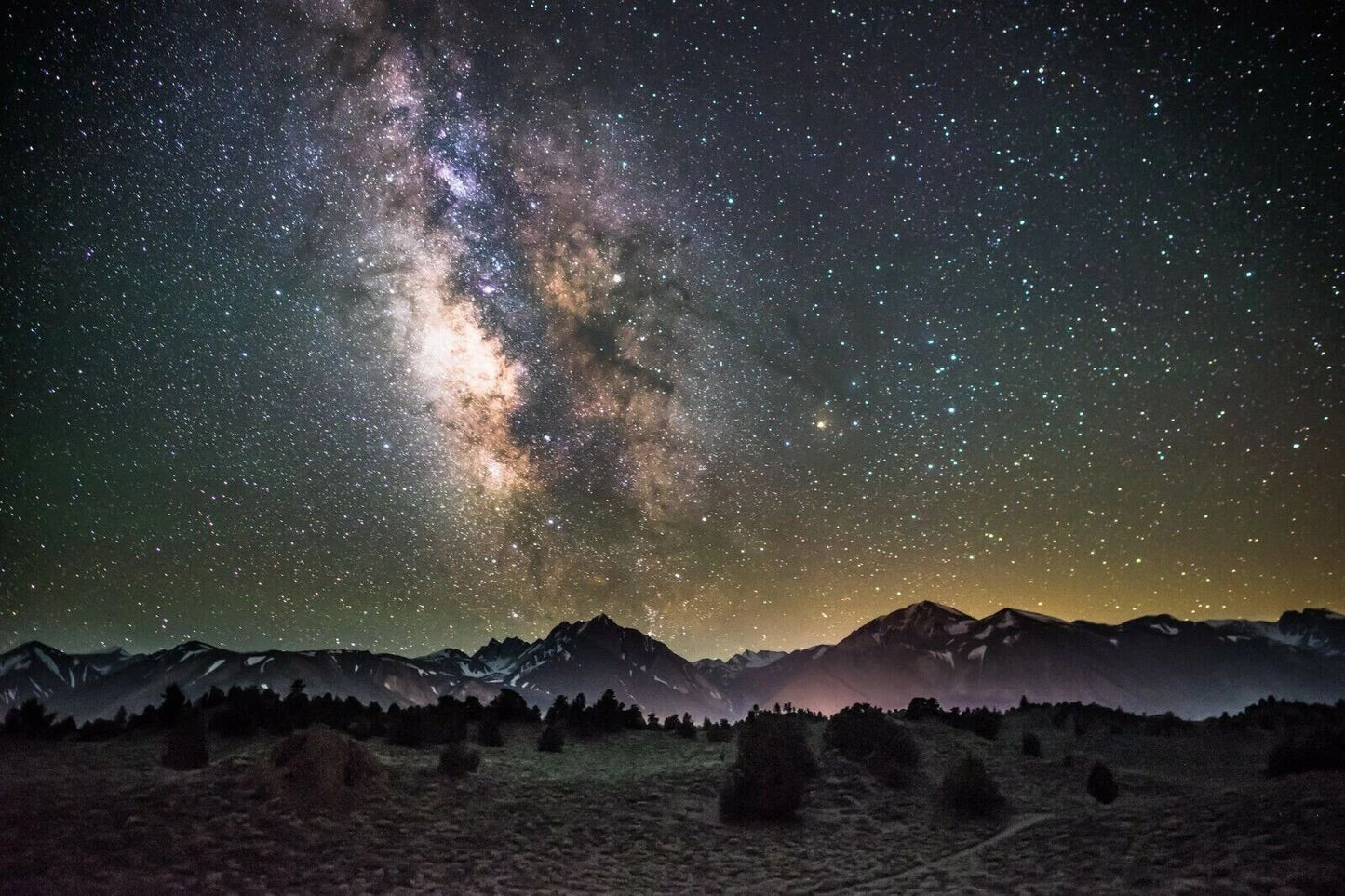 Night Sky Mammoth Lakes Snow Winter Mountain Nature Star Magnet Magnet