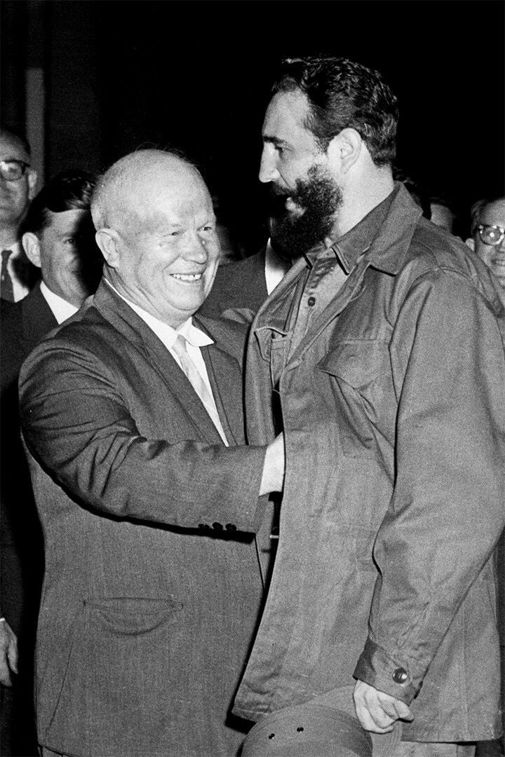 Nikita Khrushchev Greeting Fidel Castro Print Jigsaw Puzzle