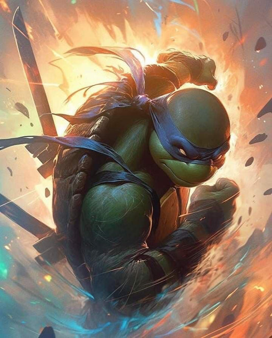 Ninja Turtle Action Portrait Print Poster