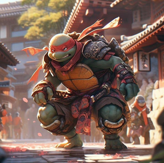 Ninja Turtle Action Scene Print Poster