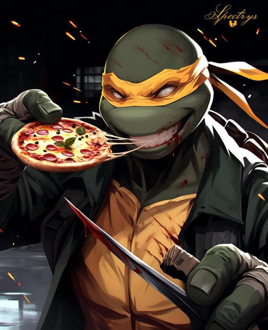 Ninja Turtle Pizza Hero Print Poster