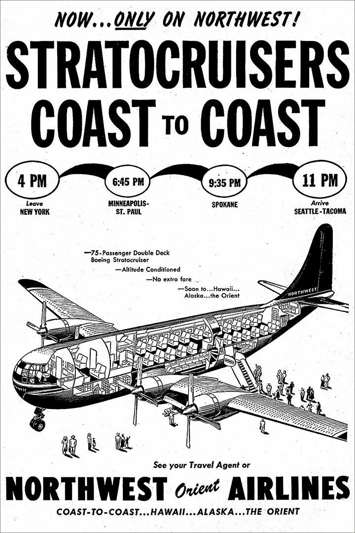Northwest Airlines Vintage Travel Print Jigsaw Puzzle