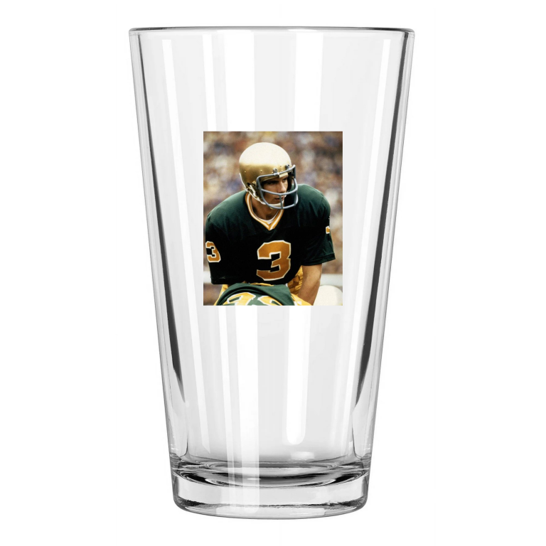 Notre Dame Fighting Irish Joe Montana Photo Football Pint Beer Drinking Glass