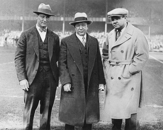 Notre Dame Knute Rockne Glossy Keychain Babe Ruth And Lou Gehrig Print