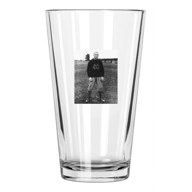 Notre Dame Knute Rockne Photo Ncaa College Pint Beer Drinking Glass