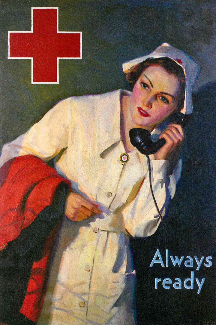 Nurse Always Ready 1940S Vintage Wwii Nursing Medical Jigsaw Puzzle