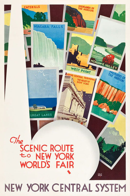 Ny Worlds Fair 1939 Scenic Route Vintage Railroad Travel Jigsaw Puzzle