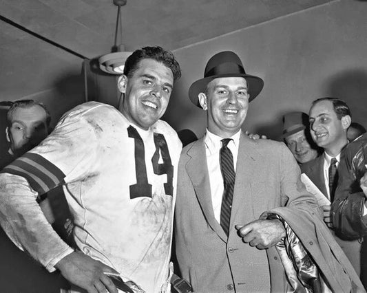 Otto Graham And Paul Brown Glossy Keychain Cleveland Browns Print