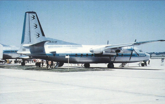 Ozark Airlines F 27 Airplane At Airport Vintage Retro Picture Photo