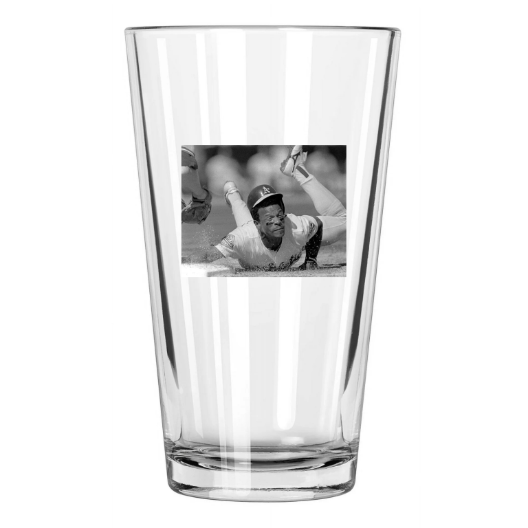 Oakland Athletics Rickey Henderson Baseball Hof 09 Pint Beer Drinking Glass
