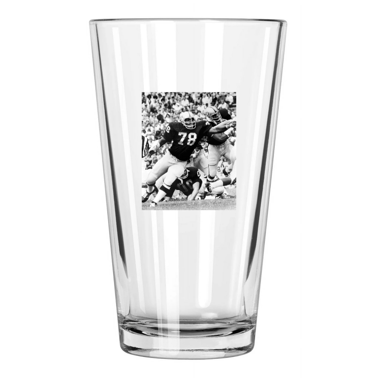 Oakland Raiders Art Shell Photo Nfl Football Hof 89 Pint Beer Drinking Glass