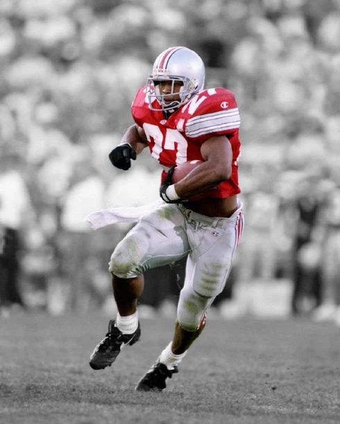 Ohio State Eddie George Glossy Keychain Heisman Trophy Print Spotlight Keychain
