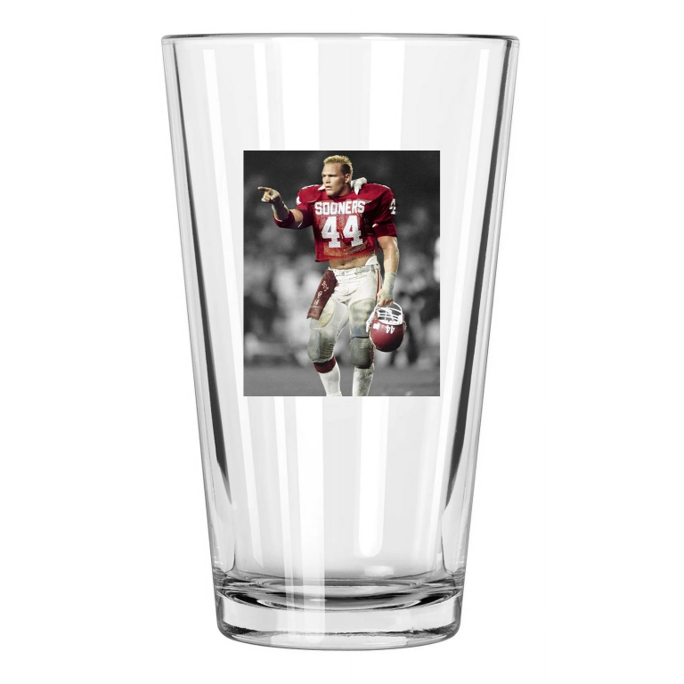 Oklahoma Sooners Brian Bosworth Photo College Spotlight Pint Beer Drinking Glass