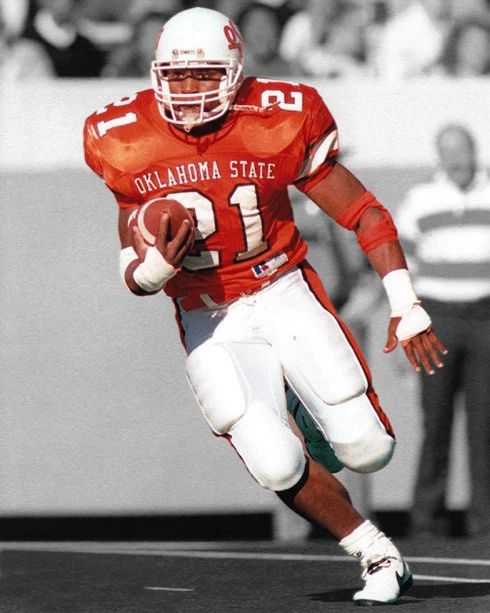 Oklahoma State Barry Sanders Glossy Keychain Heisman Trophy Spotlight Print