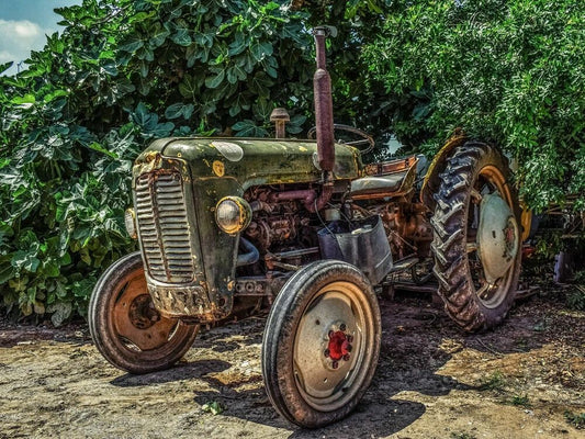 Old Neglected Farm Tractor Art Print Reprint
