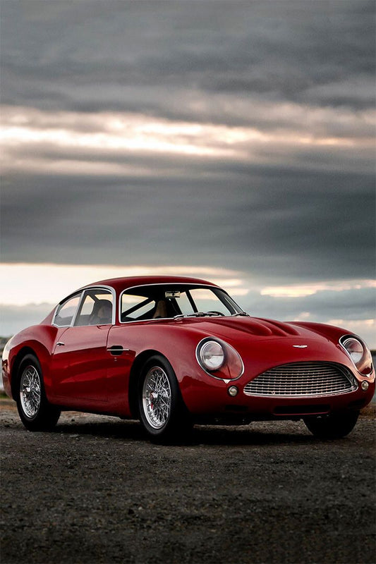 Old Red Aston Martin Classic Print Painting Jigsaw Puzzle
