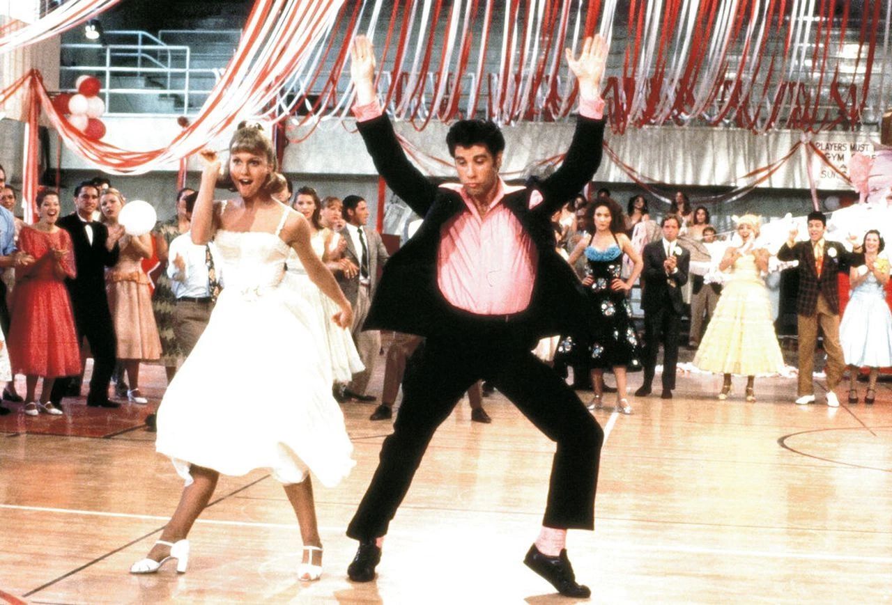 Olivia Newton John Travolta Dancing In Grease Movie Picture Photo Print