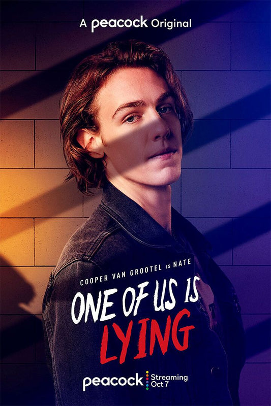 One Of Us Is Lying Full Character Movie 2021 Blue And Red Jigsaw Puzzle