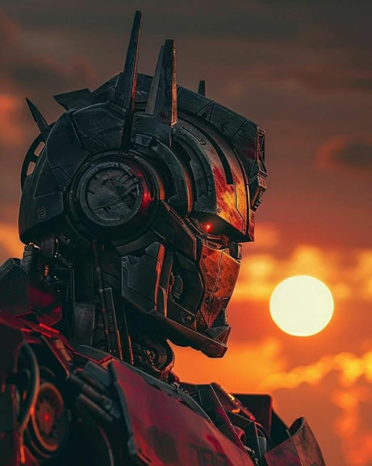Optimus Prime Sunset 1946 Print Poster