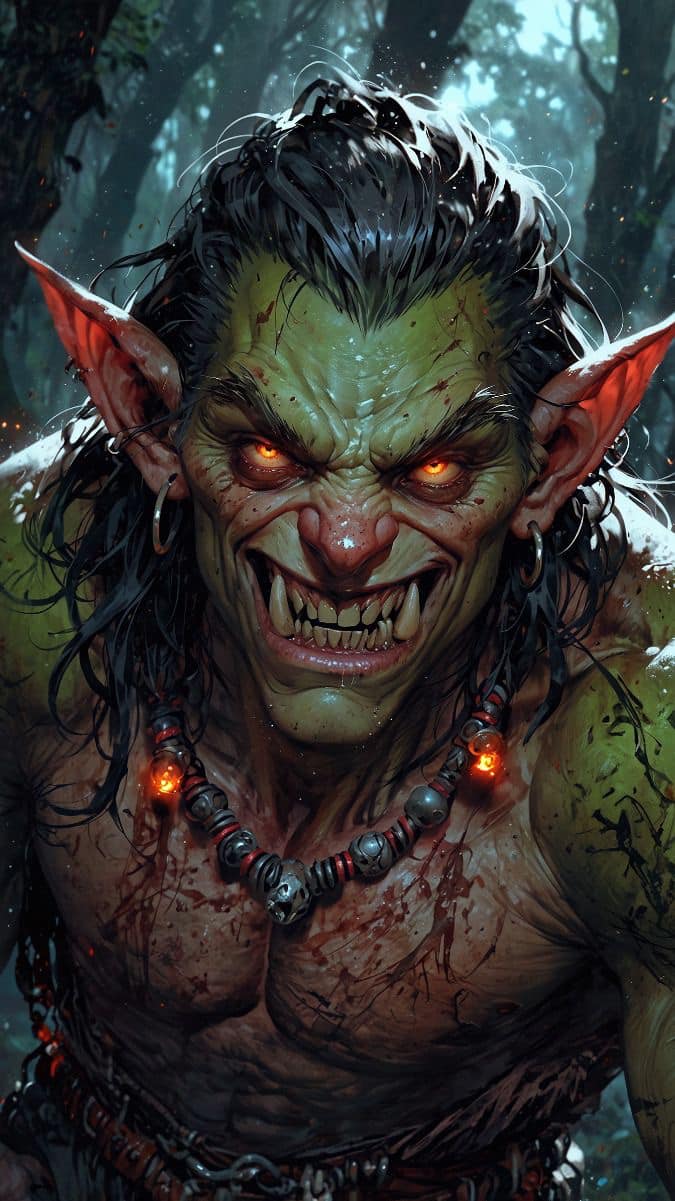 Orc Warrior Portrait Enraged Print Poster