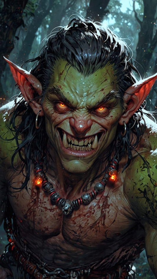 Orc Warrior Portrait Enraged Print Poster