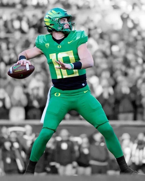 Oregon Ducks Bo Nix Glossy Keychain Football Print College Spotlight Keychain