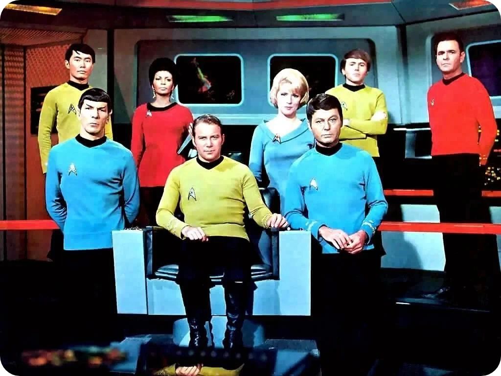 Original Cast Star Trek Classic Sci Fi Tv Show Retro