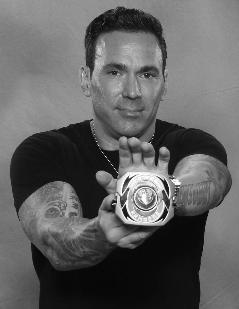 Original Green White Ranger Jason David Frank Picture Keychain Print