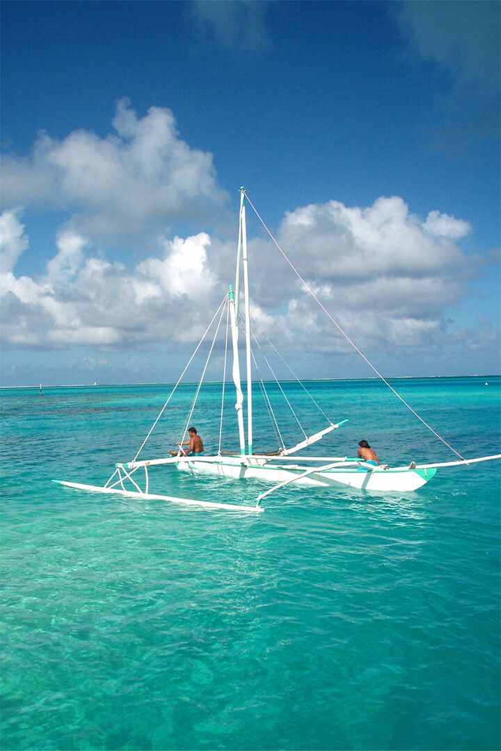 Outrigger Sailboats In Cook Islands Watercraft Print Jigsaw Puzzle