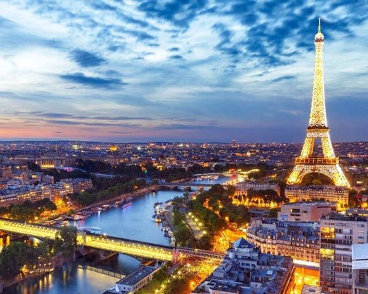 Paris Skyline And Eiffel Tower Glossy Magnet Print Art Magnet