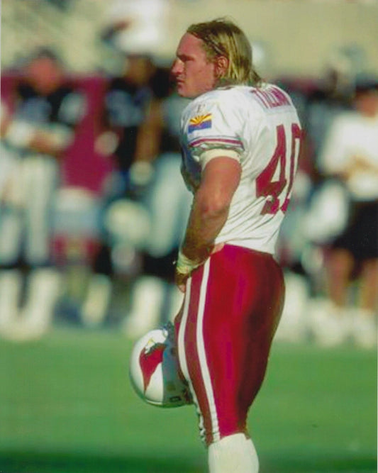 Pat Tillman Photo Arizona Cardinals Nfl Football Holding Helmet