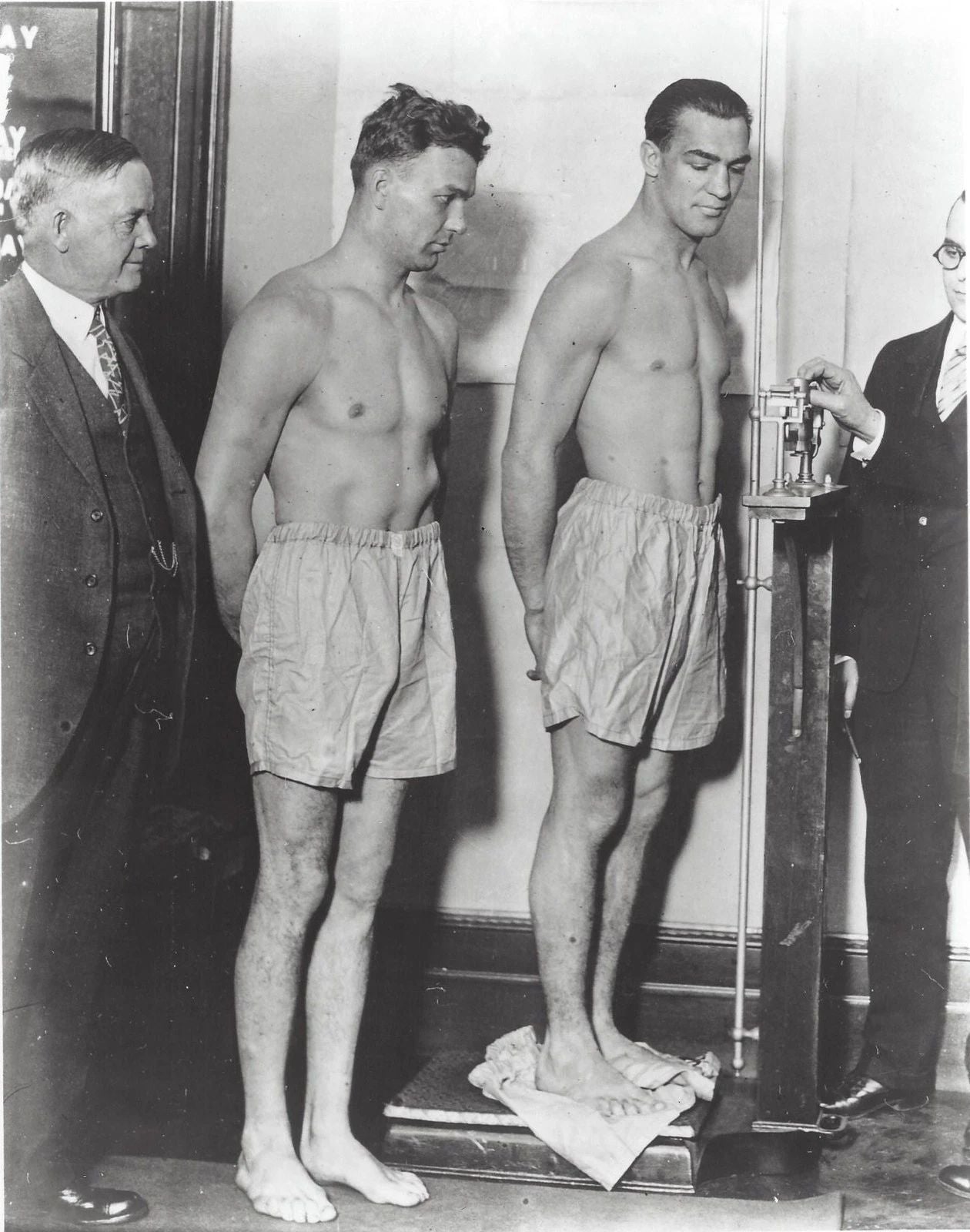 Paul Berlandbach Vs Jack Delaney Photo Boxing Picture White Border Bw