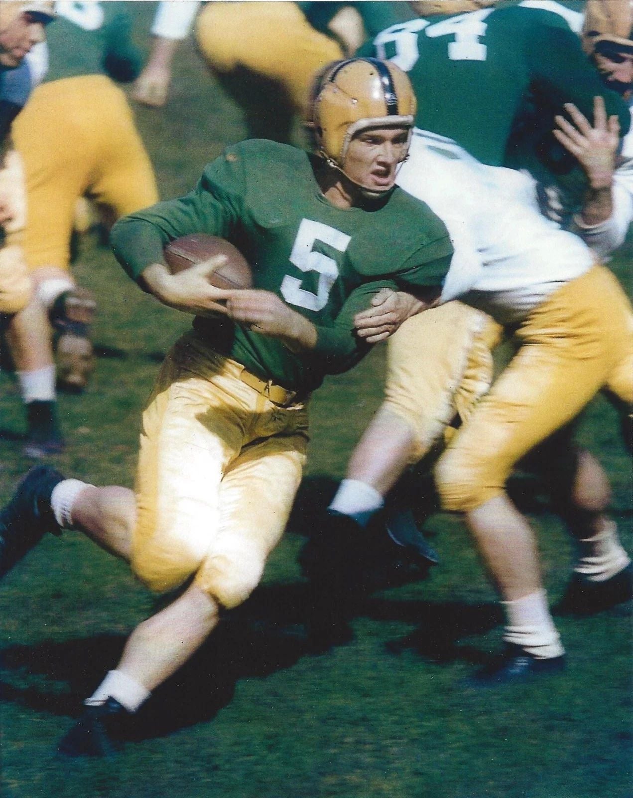 Paul Hornung Photo Green Bay Packers Nfl Football Old Helmet