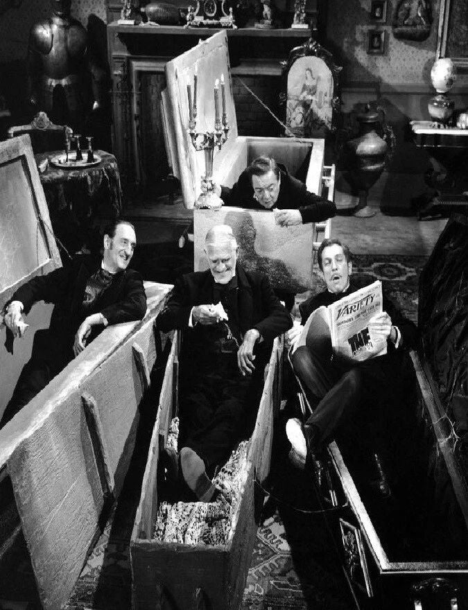 Peter Lorre Vincent Price Boris Karloff & Basil Rathbone Picture Photo