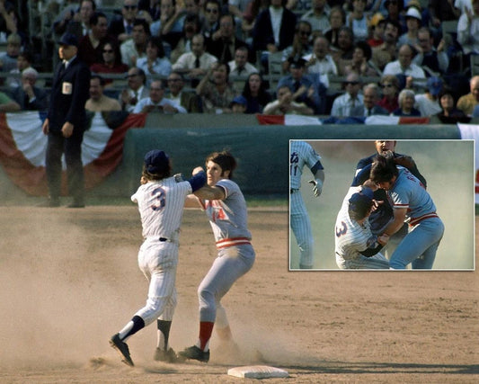 Pete Rose & Bud Harrelson Fight Magnet Cincinnati Reds Baseball Mlb Picture