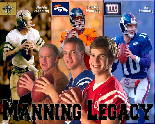 Peyton Manning Eli & Archie Photo Colts Giants Saints Broncos Nfl Football