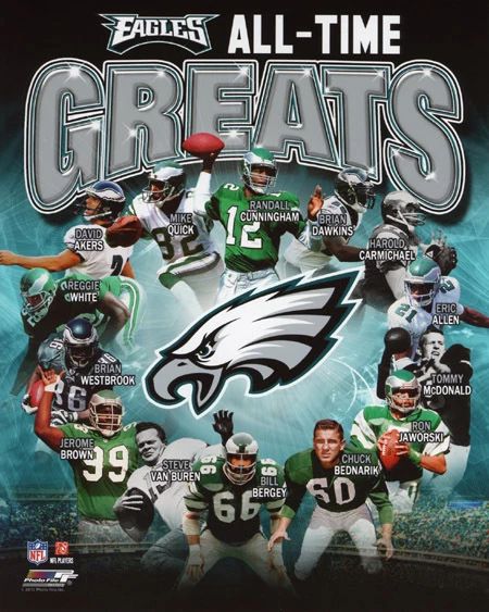 Philadelphia Eagles All Time Greats Glossy Keychain Van Buren Bednarik Keychain