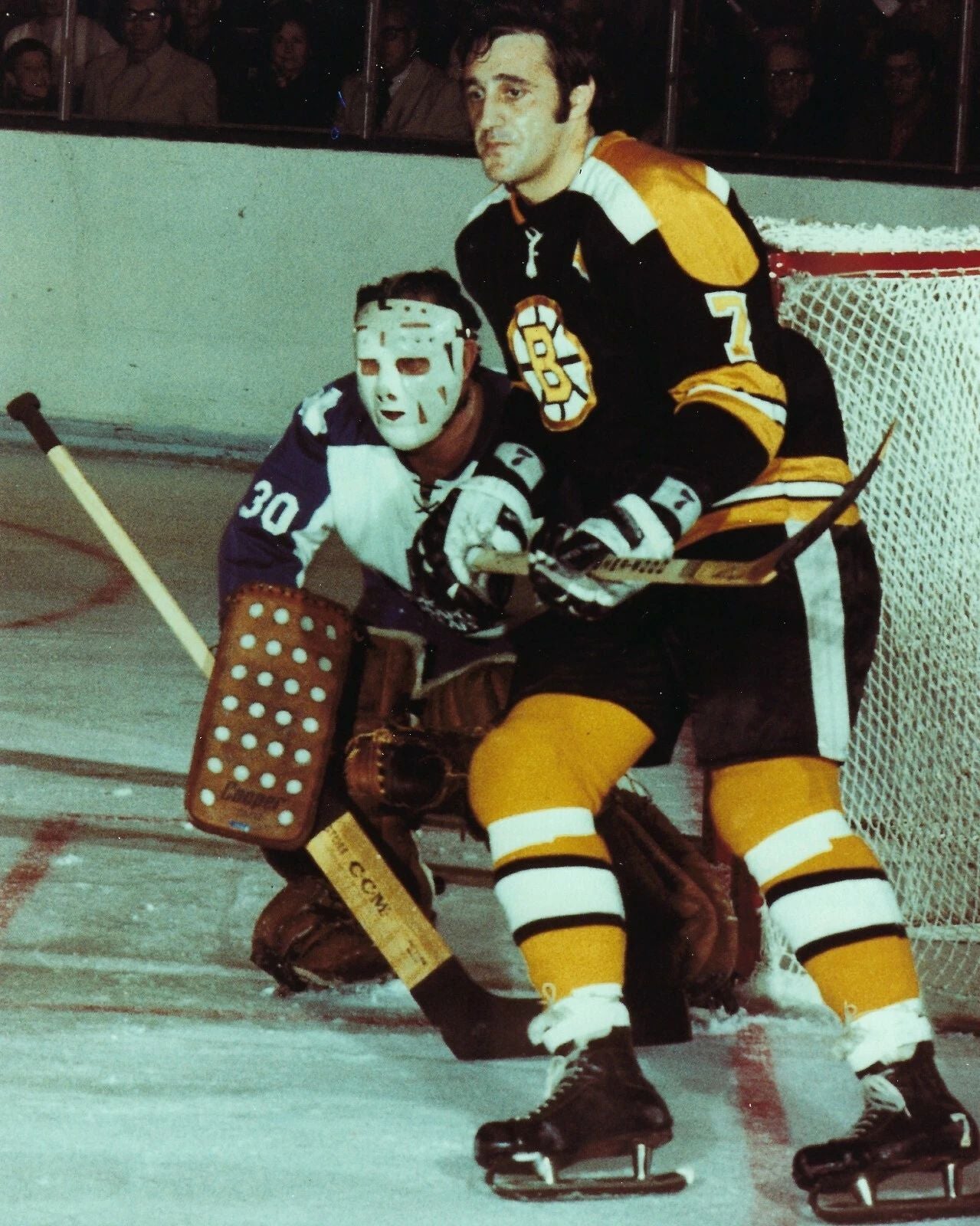 Phil Esposito Photo Hockey Boston Bruins Nhl Picture Front Of Net