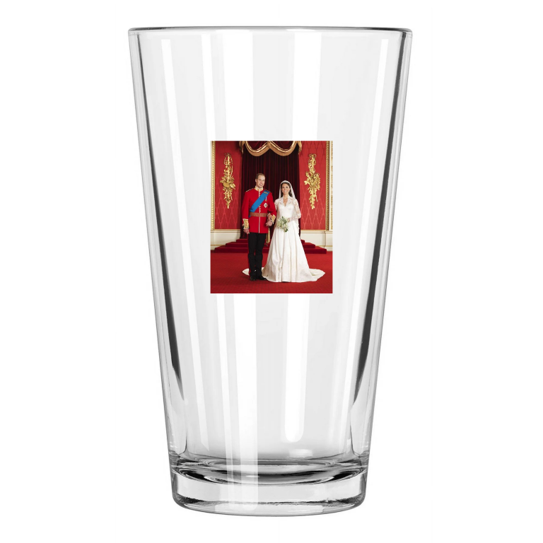 Prince William, Duke Of Cambridge, Kate Middleton Photo Pint Beer Drinking Glass