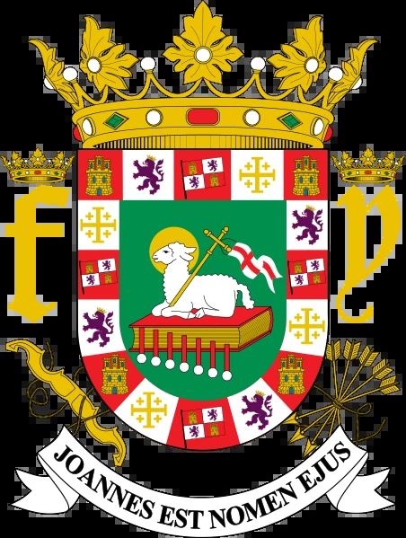 Puerto Rico Coat Of Arms Keychain Keychain Picture Banner Print Caribbean