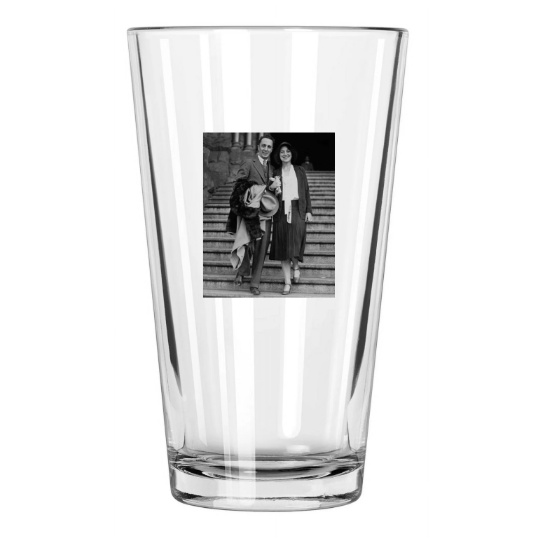 Painter Norman Rockwell And Wife Mary Rockwell Photo Pint Beer Drinking Glass