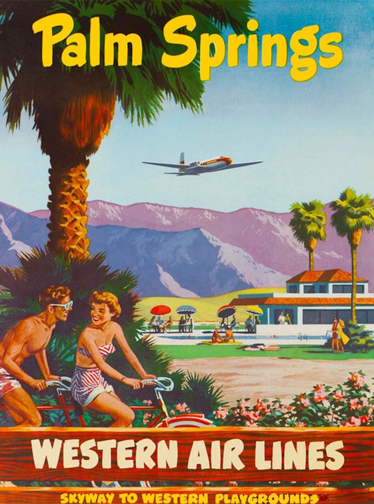 Palm Springs California Western United States Retro Travel Ad Poster