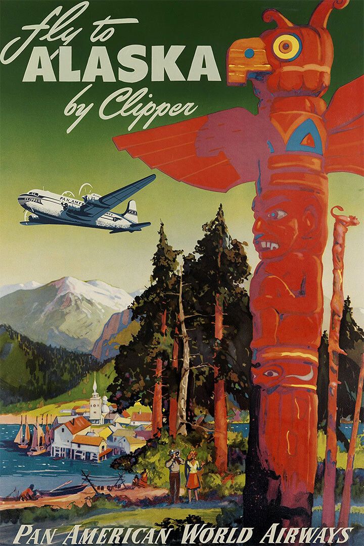 Pan American Airlines Alaska Vintage Travel Jigsaw Puzzle