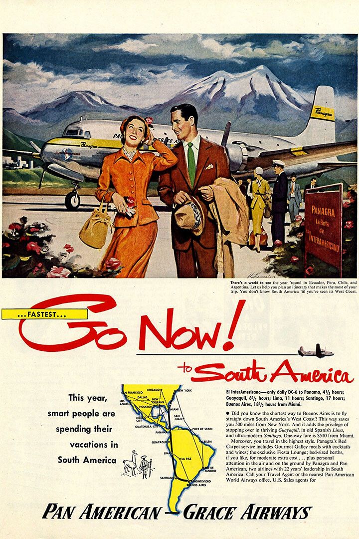 Pan American Airlines America Travel Print Jigsaw Puzzle