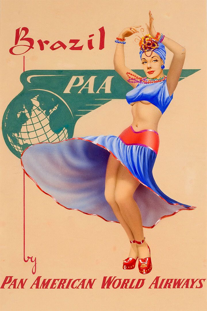 Pan American Airlines Brazil Vintage Travel Jigsaw Puzzle
