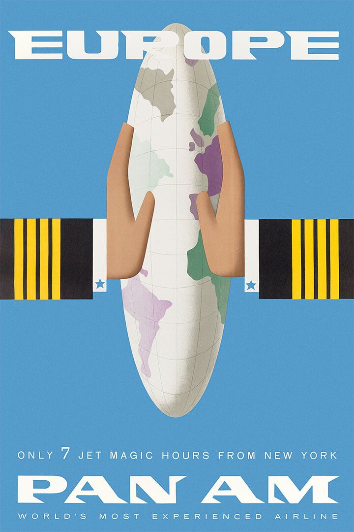 Pan American Airlines Europe Vintage Travel Jigsaw Puzzle