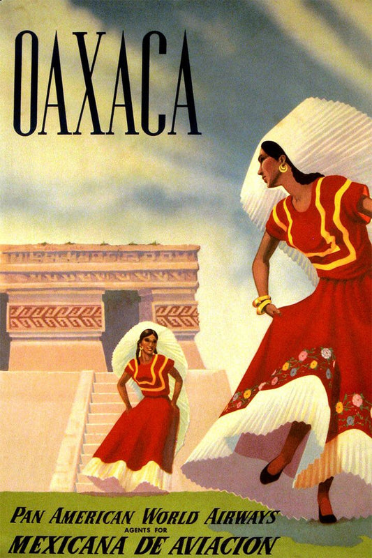 Pan American Airlines Oaxaca Travel Print Wall Art Home Decor Poster