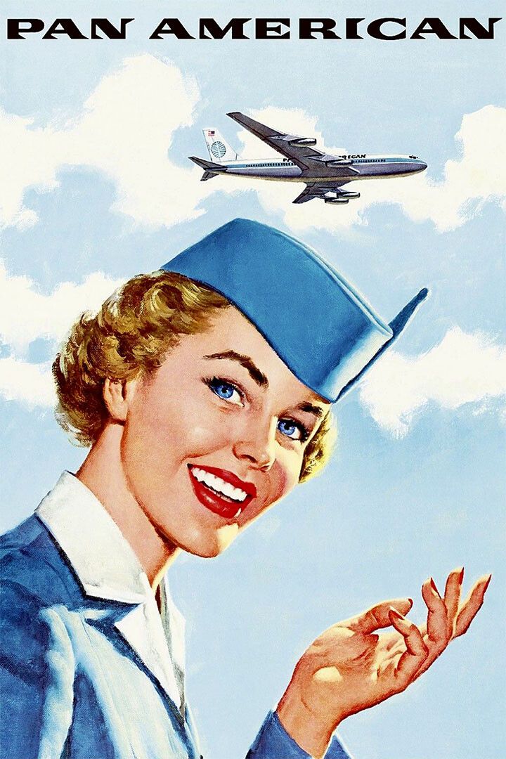 Pan American Airlines Vintage Travel Painting Jigsaw Puzzle